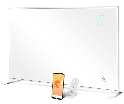 KESSER® Infrarotheizung Energiesparend Infrarot Standgerät & Wandmontage Elektroheizung 540W mit Fernbedienung Thermostat & App-Steuerung Elektrisch Heizpaneel Heizung Konvektor Standfüße von KESSER