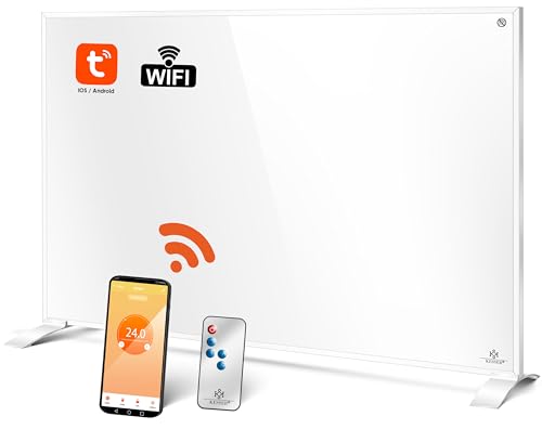 KESSER® Infrarotheizung Energiesparend Infrarot Standgerät & Wandmontage Elektroheizung 550W mit Fernbedienung Thermostat & App-Steuerung Elektrisch Heizpaneel Heizung Konvektor Standfüße von KESSER