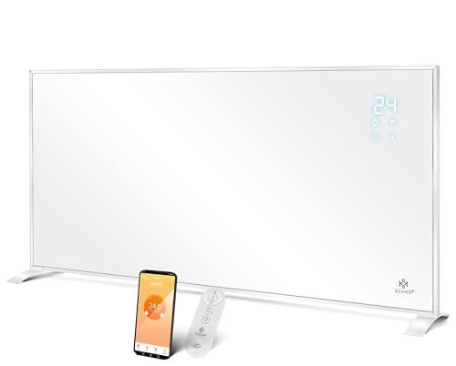 KESSER® Infrarotheizung Energiesparend Infrarot Standgerät & Wandmontage Elektroheizung 700W mit Fernbedienung Thermostat & App-Steuerung Elektrisch Heizpaneel Heizung Konvektor Standfüße von KESSER