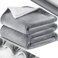 KESSER® Kuscheldecke Flauschige Sherpa Extra Weich & Warm Wohndecke Flanell Fleecedecke Falten beständig/Anti-verfärben als Couchdecke Sofadecke Grau von KESSER