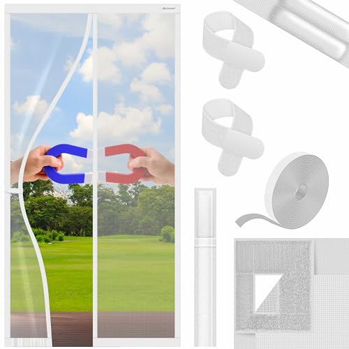 KESSER® Magnet Fliegengitter Tür Insektenschutz 80 x 200 cm Magnetvorhang Türvorhang Schutzgitter mit kinderleichter Inkl. Klebemontage für Balkontür Terrassentür Kellertür Montage Ohne Bohren von KESSER