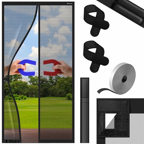 KESSER® Magnet Fliegengitter Tür Insektenschutz 90 x 210 cm Magnetvorhang Türvorhang Schutzgitter mit kinderleichter Inkl. Klebemontage für Balkontür Terrassentür Kellertür Montage Ohne Bohren von KESSER