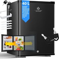 KESSER® Minikühlschrank mit Schloss Minibar 40 Liter Nutzinhalt Leise 22db Abschließbar Schlafzimmer Wechselbarer Türanschlag ca. 4°-16°C Schwarz von KESSER