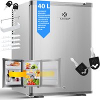 KESSER® Minikühlschrank mit Schloss Minibar 40 Liter Nutzinhalt Leise 22db Abschließbar Schlafzimmer Wechselbarer Türanschlag ca. 4°-16°C Silber von KESSER