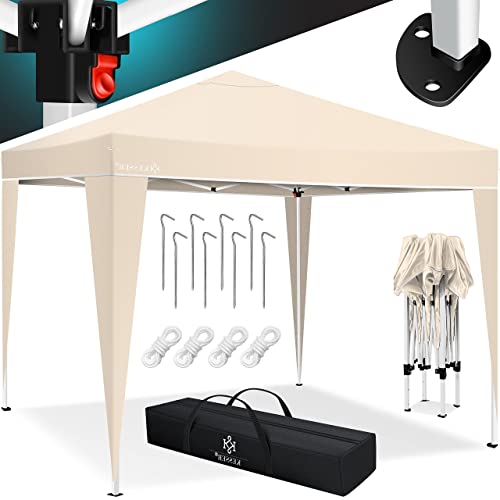 KESSER® Pavillon 3x3m | wasserdicht | inkl. Tasche | Pop-Up Klicksystem | UV-Schutz 50+ | Faltpavillon | Gartenzelt | Partyzelt | Metall-Verstrebungen | Beige von KESSER