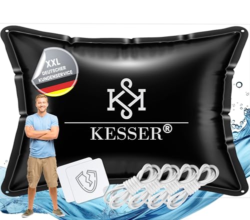 KESSER® Poolkissen Winter 200cm x 240cm | Poolabdeckung mit Doppelnaht Whirpools | Luftkissen Pool Abdeckung Überwinterung | Abdeckung Einbaupools Winter | PVC wasserdicht & UV-beständig mit 4X Seile von KESSER