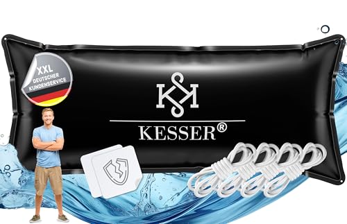 KESSER® Poolkissen Winter 200cm x 400cm | Poolabdeckung mit Doppelnaht Whirpools | Luftkissen Pool Abdeckung Überwinterung | Abdeckung Einbaupools Winter | PVC wasserdicht & UV-beständig mit 4X Seile von KESSER