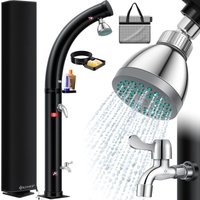 KESSER® Solar Gartendusche Solardusche Bogen Inkl. Metall-Duschablage + Schutzhaube warmes Wasser max. 60°C Pooldusche Camping Schwarz 20 Liter von KESSER