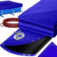 Kesser - Solar Poolabdeckung Pool Abdeckplane, Poolplane aus 200g/m² pe Material Inkl. Stahlseil + Seilspanner mit ösen Solarplane Abdeckung von KESSER