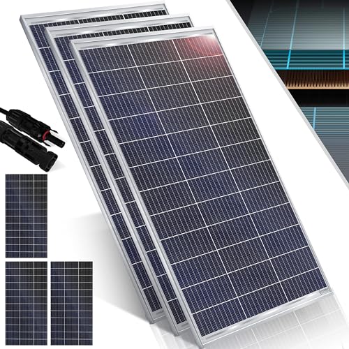 KESSER® Solarpanel 3er Set Monokristallin Solarmodul Solarpanel - 180W 18 V für 12 V Batterien, Photovoltaik - Solarzelle Solaranlage PV-Anlage Solar für Wohnwagen, Camping, Balkon, Gartenhäuser von KESSER