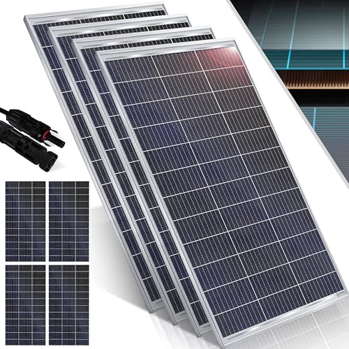 KESSER® Solarpanel 4er Set Monokristallin Solarmodul Solarpanel - 180W 18 V für 12 V Batterien, Photovoltaik - Solarzelle Solaranlage PV-Anlage Solar für Wohnwagen, Camping, Balkon, Gartenhäuser von KESSER