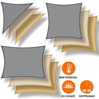 Sonnensegel Sonnenschutz Windschutz hdpe Gewebe wasserabweisend & windabweisend 5-Fach quer vernäht robust & stabil Schattenspender Rechteck / Sand / von KESSER
