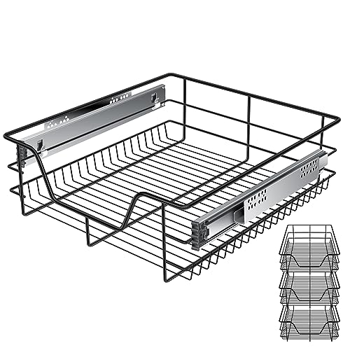 KESSER® Teleskopschublade 3x 50 cm ✓ Küchenschublade ✓ Küchenschrank ✓ Korbauszug ✓ Schrankauszug ✓ Vollauszug ✓ Schublade von KESSER