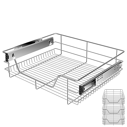 KESSER® Teleskopschublade 3x 60 cm ✓ Küchenschublade ✓ Küchenschrank ✓ Korbauszug ✓ Schrankauszug ✓ Vollauszug ✓ Schublade von KESSER