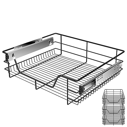 KESSER® Teleskopschublade 3x 60 cm ✓ Küchenschublade ✓ Küchenschrank ✓ Korbauszug ✓ Schrankauszug ✓ Vollauszug ✓ Schublade von KESSER