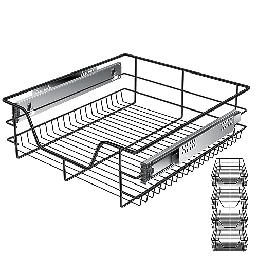 KESSER® Teleskopschublade 4x 50 cm ✓ Küchenschublade ✓ Küchenschrank ✓ Korbauszug ✓ Schrankauszug ✓ Vollauszug ✓ Schublade von KESSER