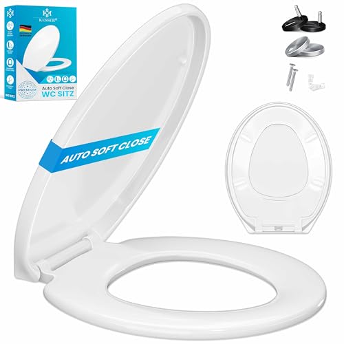 KESSER® WC Sitz mit Absenkautomatik Toilettendeckel Quick-Release-Funktion und Softclose - einfache Montage Klodeckel aus Duroplast Toilettensitz mit Edelstahl Befestigung O-Form von KESSER