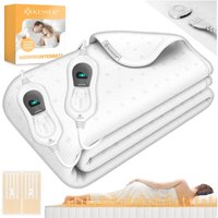 KESSER® Wärmeunterbett mit Abschaltautomatik Fernbedienung Heizdecke mit 3 Temperaturstufen Wärmebettunterlage fürs Bett Matratzenheizung Weiß ohne von KESSER