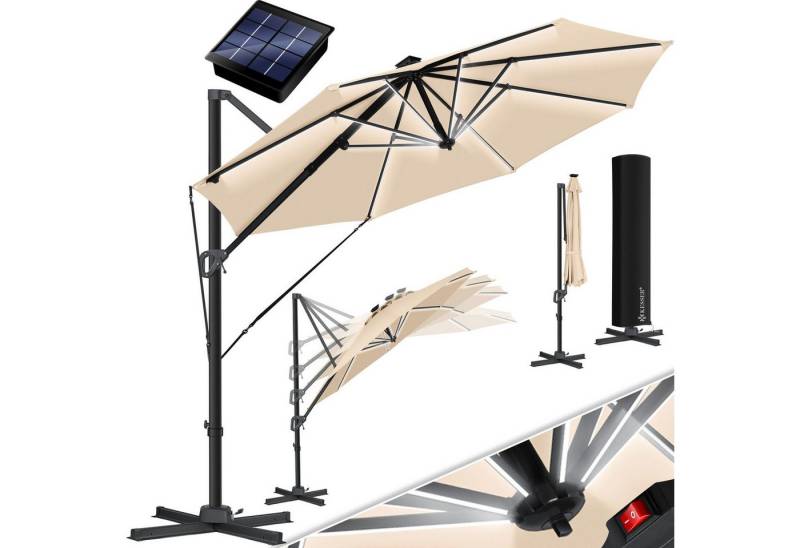 KESSER Ampelschirm, Sonnenschirm Ampelschirm SUN Rund XL Ø330 cm inkl. Abdeckung von KESSER