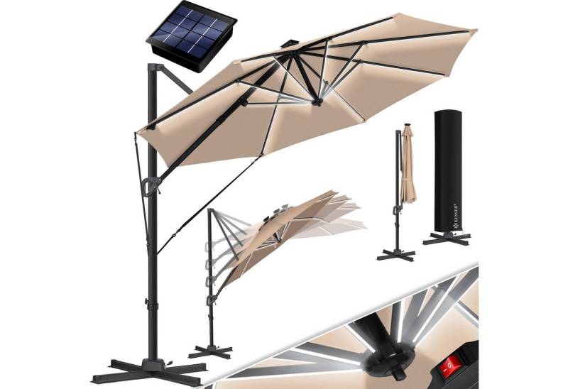 KESSER Ampelschirm, Sonnenschirm Ampelschirm SUN Rund XL Ø330 cm inkl. Abdeckung von KESSER