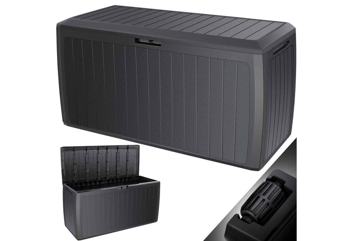KESSER Aufbewahrungsbox, Auflagenbox Kissenbox 290 Liter mit abschließbarem Deckel von KESSER
