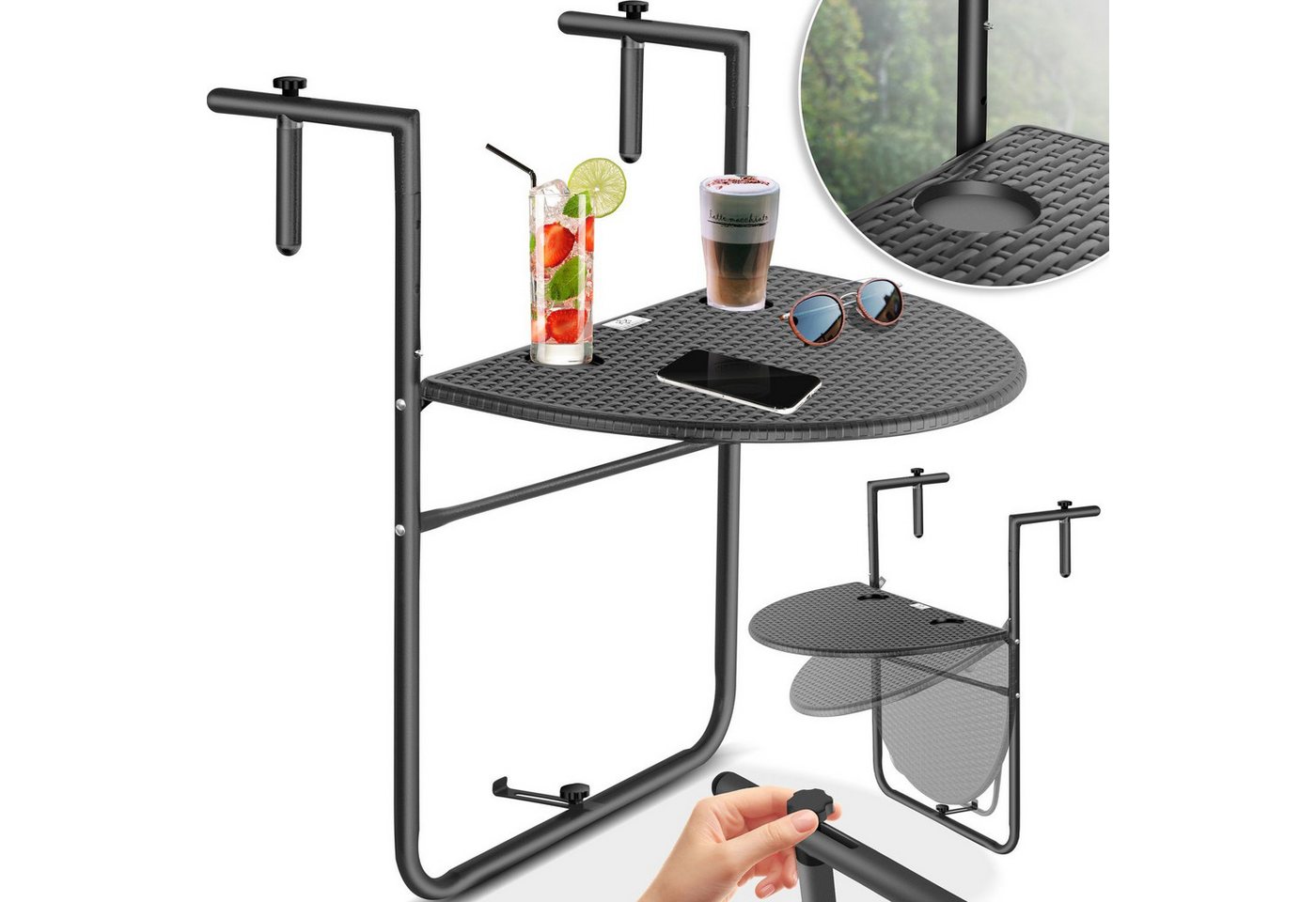 KESSER Balkonhängetisch, Balkonhängetisch klappbar Balkontisch zum Einhängen Balkon KESSER Balkonhängetisch, Balkonhängetisch klappbar Balkontisch zum Einhängen Balkon von KESSER