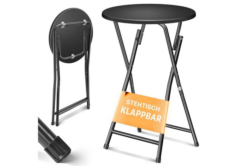 KESSER Bistrotisch Stehtisch Bistrotisch mit PVC-Platte Wetterbeständiger Klapptisch (1-St., 4 Standfüße pulverbeschichtet), Partytisch Tisch rutschfest In- & Outdoor Hochzeit Empfangstisch von KESSER