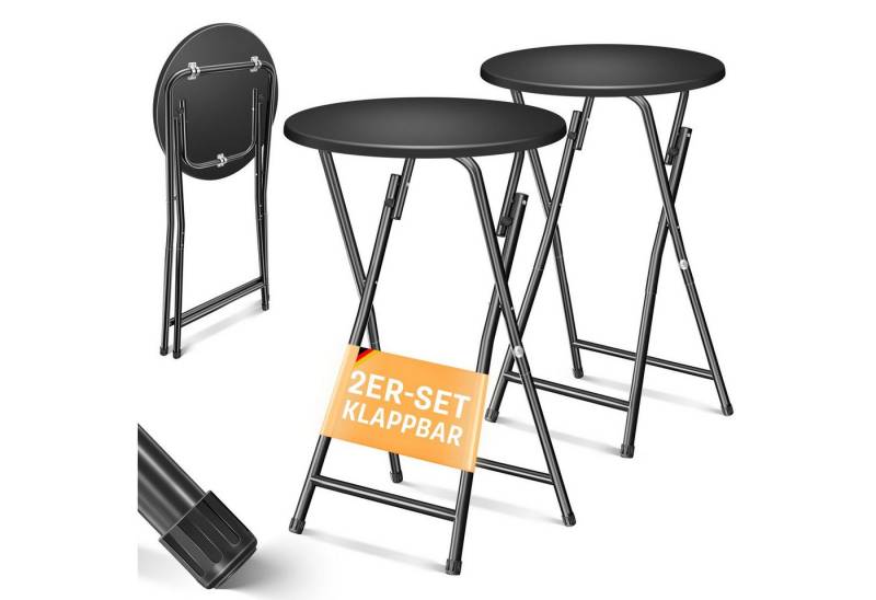 KESSER Bistrotisch Stehtisch Bistrotisch mit PVC-Platte Wetterbeständiger Klapptisch (2-St., 4 Standfüße pulverbeschichtet), Partytisch Tisch rutschfest In- & Outdoor Hochzeit Empfangstisch von KESSER