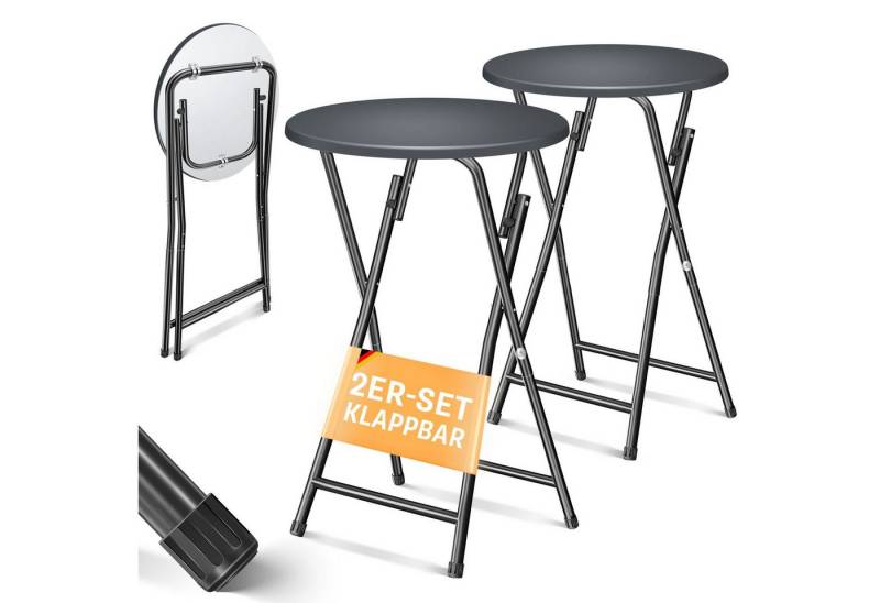 KESSER Bistrotisch Stehtisch Bistrotisch mit PVC-Platte Wetterbeständiger Klapptisch (2-St., 4 Standfüße pulverbeschichtet), Partytisch Tisch rutschfest In- & Outdoor Hochzeit Empfangstisch von KESSER