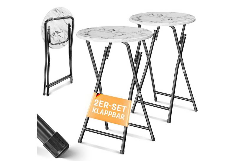 KESSER Bistrotisch Stehtisch Bistrotisch mit PVC-Platte Wetterbeständiger Klapptisch (2-St., 4 Standfüße pulverbeschichtet), Partytisch Tisch rutschfest In- & Outdoor Hochzeit Empfangstisch von KESSER