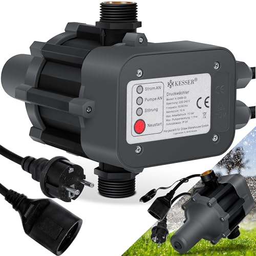 KESSER Druckwächter Druckschalter | 10bar | Pumpensteuerung | Hauswasserwerk | Gartenbewässerung | Mit Kabel | konstanter Wasserdruck | Garten & Haus | automatisches Ein- und Ausschalten | Anthrazit KESSER Druckwächter Druckschalter | 10bar | Pumpensteuerung | Hauswasserwerk | Gartenbewässerung | Mit Kabel | konstanter Wasserdruck | Garten & Haus | automatisches Ein- und Ausschalten | Anthrazit von KESSER