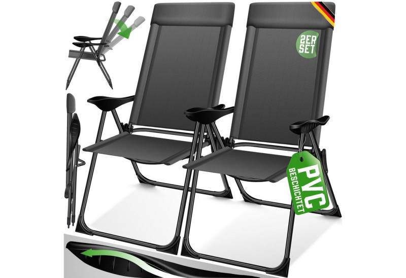 KESSER Gartenstuhl, 2er Set Gartenstuhl Hochlehner Alu Klappstuhl 7-Fach Verstellbar von KESSER