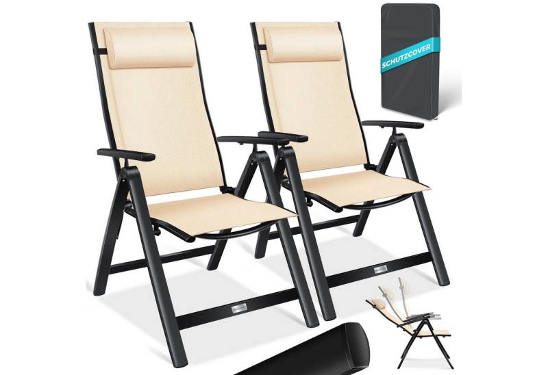 KESSER Gartenstuhl (2 St), Hochlehner mit Armlehnen Aluminium Klappstuhl von KESSER