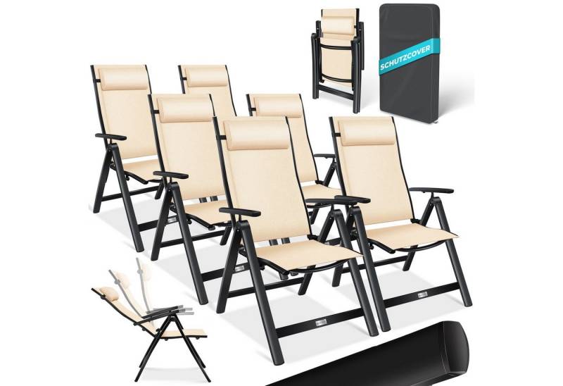 KESSER Gartenstuhl (6 St), Hochlehner mit Armlehnen Aluminium Klappstuhl von KESSER