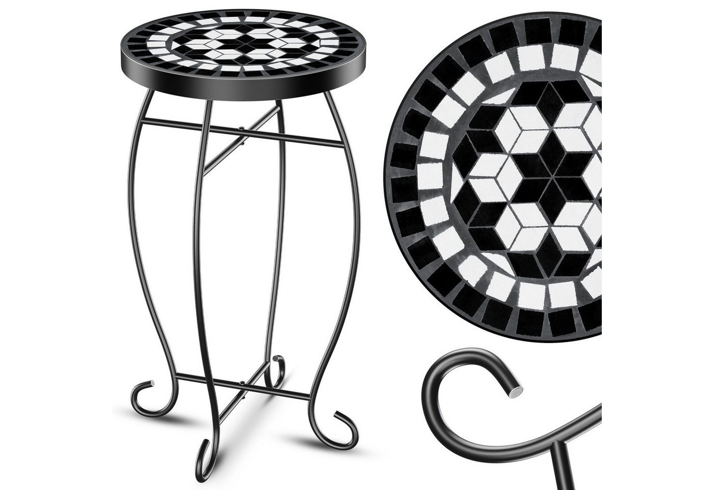 KESSER Gartentisch, Mosaiktisch Bistrotische Blumenhocker Rund 60 34 cm Metall KESSER Gartentisch, Mosaiktisch Bistrotische Blumenhocker Rund 60 34 cm Metall von KESSER