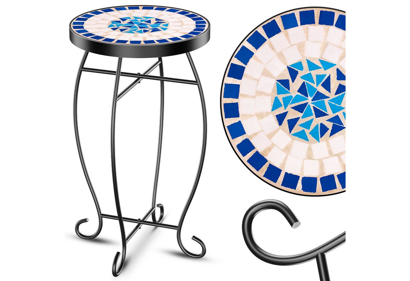 KESSER Gartentisch, Mosaiktisch Bistrotische Blumenhocker Rund 60 34 cm Metall KESSER Gartentisch, Mosaiktisch Bistrotische Blumenhocker Rund 60 34 cm Metall von KESSER
