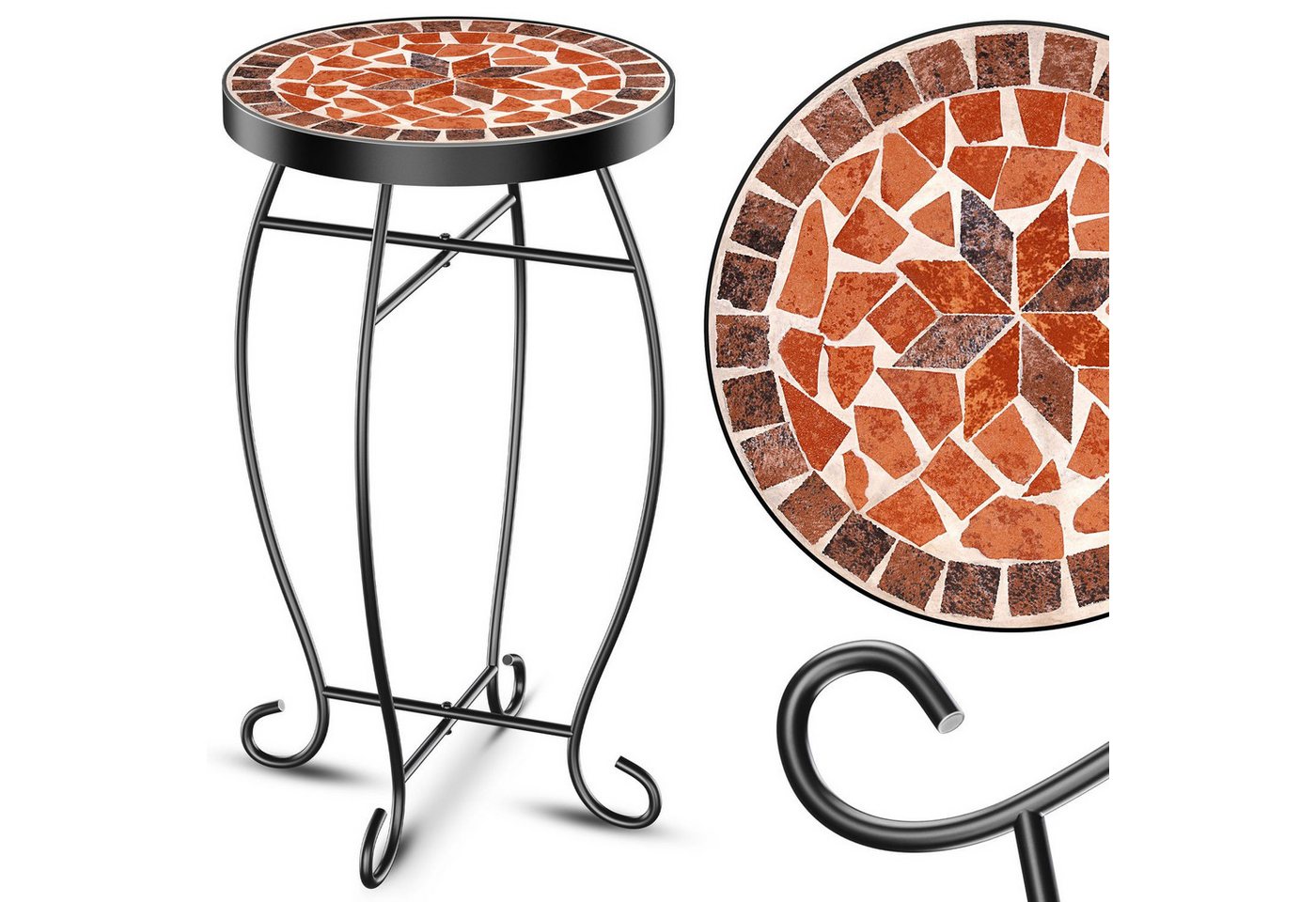 KESSER Gartentisch, Mosaiktisch Bistrotische Blumenhocker Rund 60 34 cm Metall KESSER Gartentisch, Mosaiktisch Bistrotische Blumenhocker Rund 60 34 cm Metall von KESSER