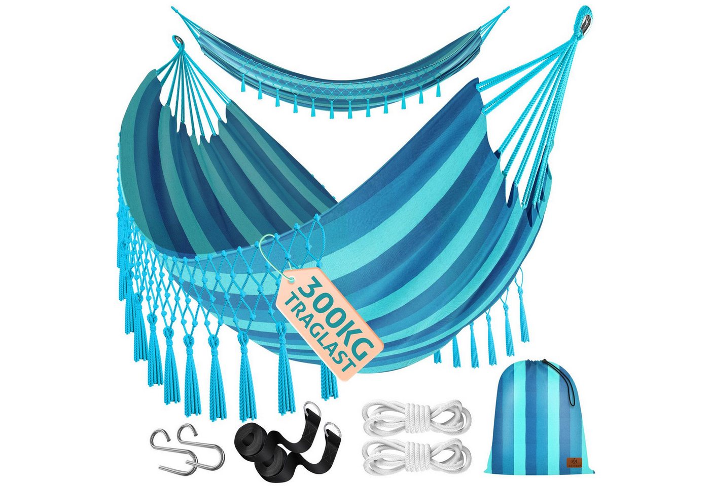 KESSER Hängematte, Hängematte 320 x 150 cm max. Belastbarkeit 300kg von KESSER