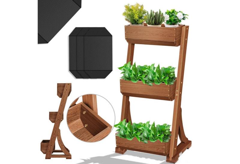 KESSER Hochbeet, Hochbeet mit Etagen Premium Blumenkasten Blumentreppe Pflanz von KESSER