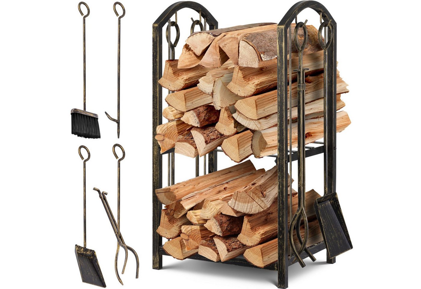 KESSER Kaminholzregal, Kaminholzregal 5-teiliges Set Kaminholzständer Feuerholzablage KESSER Kaminholzregal, Kaminholzregal 5-teiliges Set Kaminholzständer Feuerholzablage von KESSER