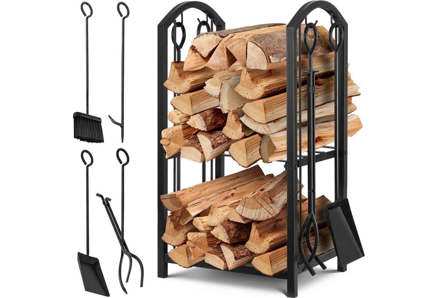 KESSER Kaminholzregal, Kaminholzregal 5-teiliges Set Kaminholzständer Feuerholzablage KESSER Kaminholzregal, Kaminholzregal 5-teiliges Set Kaminholzständer Feuerholzablage von KESSER