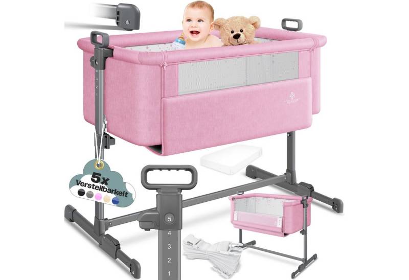 KESSER Kinderbett, Zustellbett Hubi 3in1 Baby Beistellbett Reisebett Babybett von KESSER