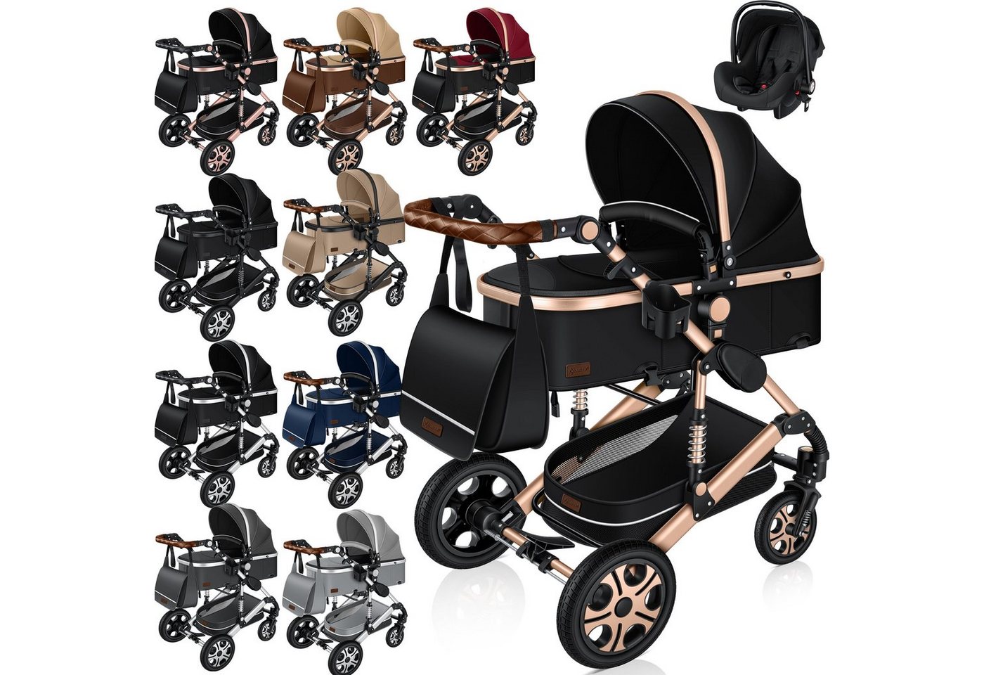 KESSER Kombi-Kinderwagen, Loops Kinderwagen Kombikinderwagen Komplettset von KESSER