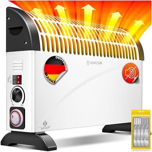 KESSER Konvektor 2000 Watt Heizgerät, 24h Timer | mit Frostwächter | stufenlose Thermosteuerung | Turbo Heizung | 3 Stufen | Tragemulden | Weiß KESSER Konvektor 2000 Watt Heizgerät, 24h Timer | mit Frostwächter | stufenlose Thermosteuerung | Turbo Heizung | 3 Stufen | Tragemulden | Weiß von KESSER