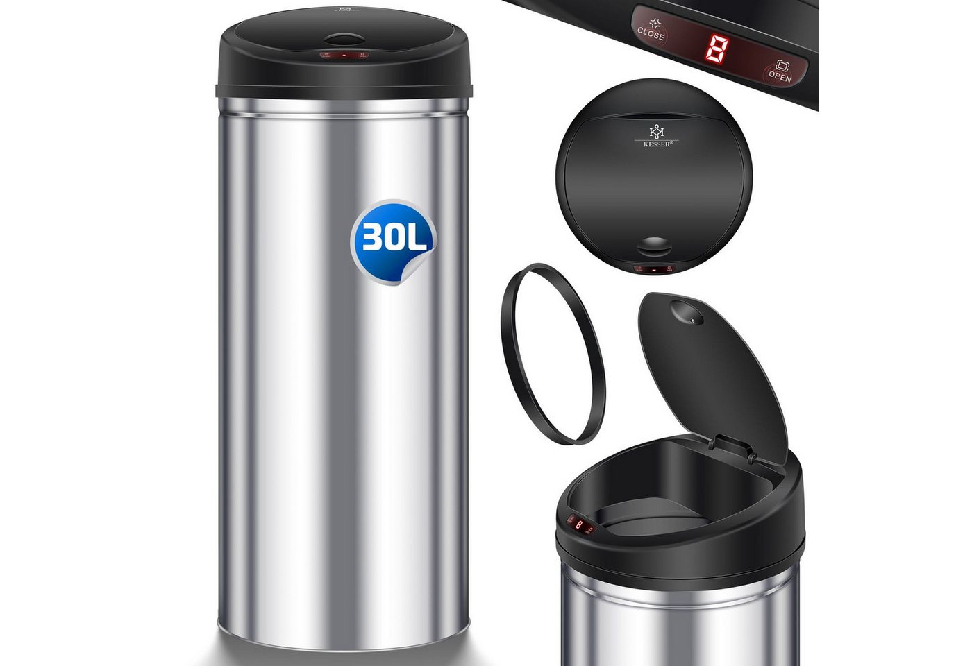 KESSER Mülleimer, Automatik Sensor Mülleimer Abfalleimer Abfall EDELSTAHL KESSER Mülleimer, Automatik Sensor Mülleimer Abfalleimer Abfall EDELSTAHL von KESSER