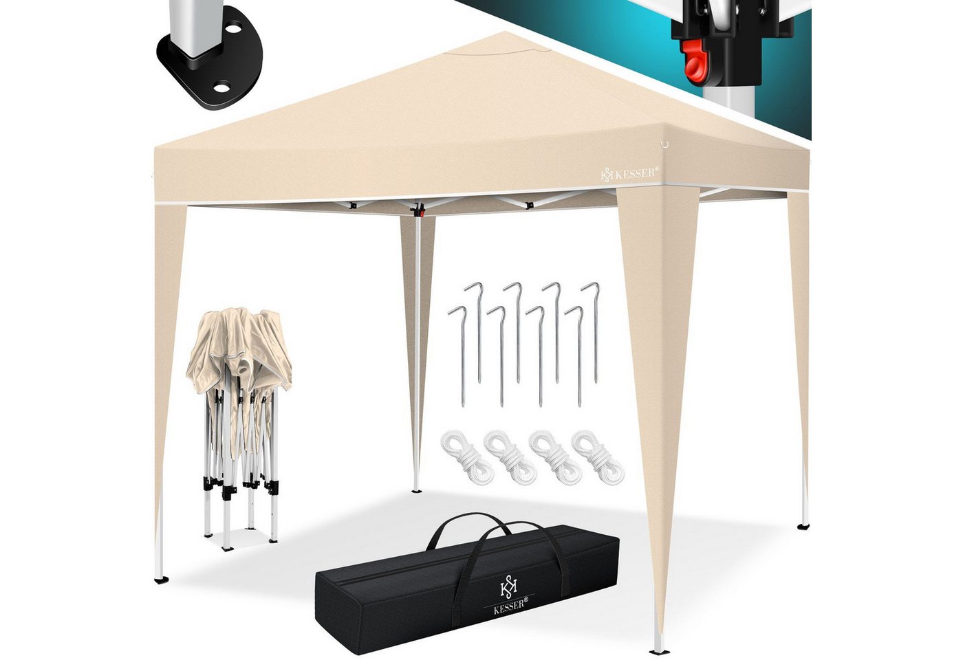 KESSER Pavillon, Pavillon 3x3m wasserdicht inkl. Tasche Pop-Up Klicksys von KESSER