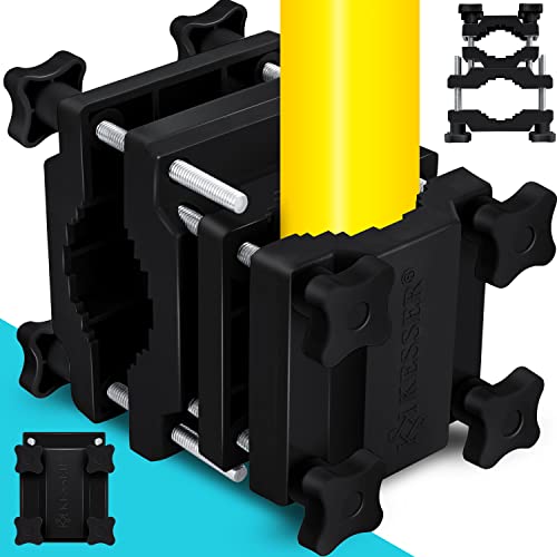 KESSER Premium Halter für Sonnenschirme Universal Balkongeländer | Schirmständer für eckige und runde Schirme | Balkon Terrasse Sonnenschirm Halterung hohe Flexibilität | Starke Klemmkraft Schwarz von KESSER