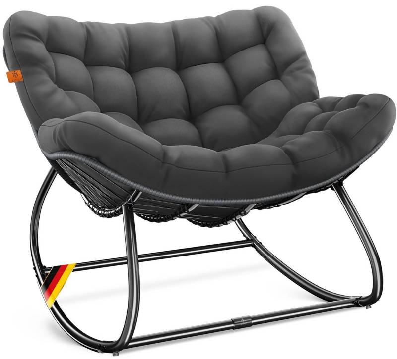 KESSER Schaukelstuhl Schaukelsessel für drinnen & draußen Relaxsessel ergonomisch (Loungesessel Witterungsbeständig mit Rutschfesten Füßen), maximale Belastung 120 kg Ideal für Balkon, Garten und Wohnzimmer von KESSER