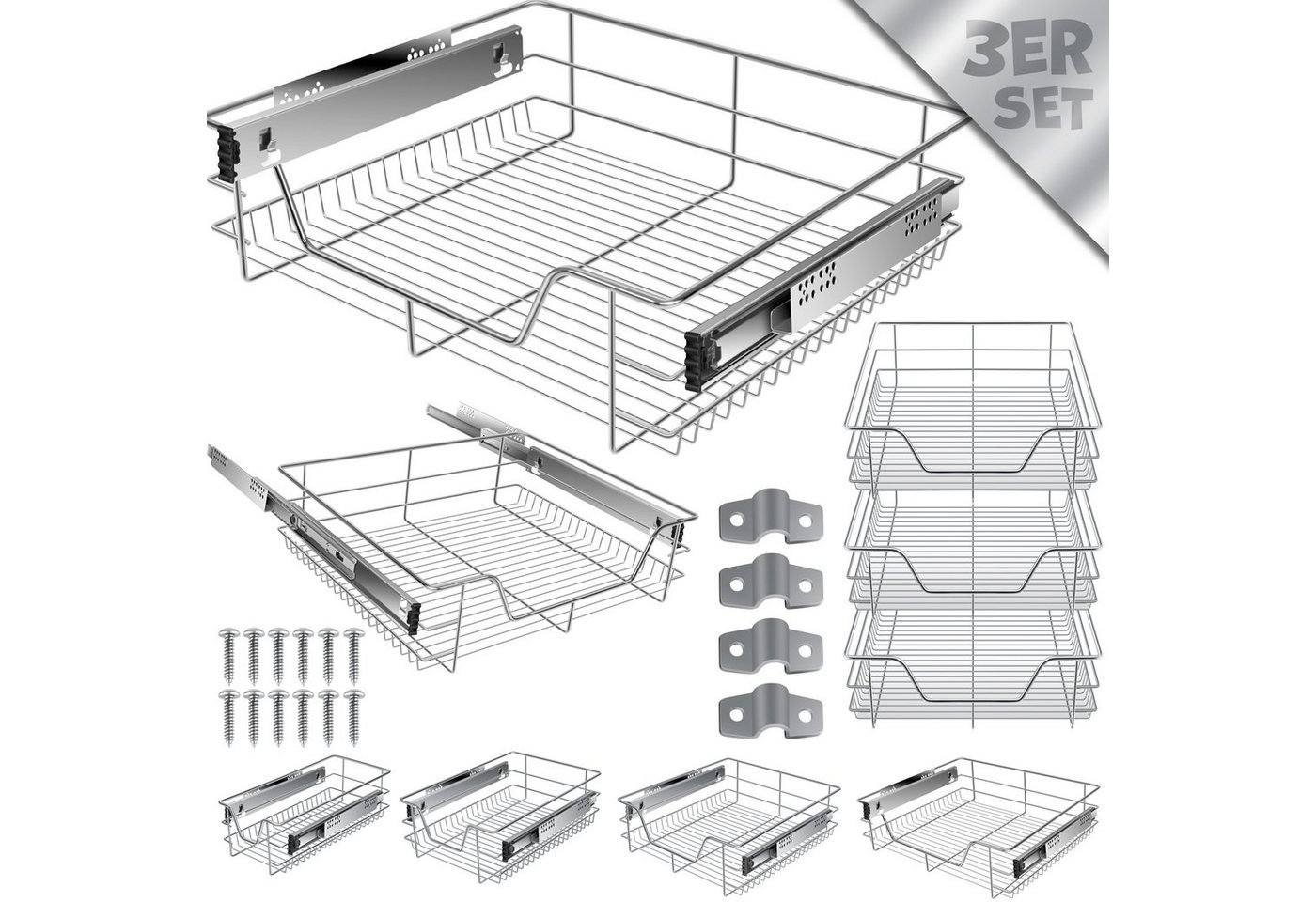 KESSER Schublade, Teleskopschublade Küchenschublade Küchenschrank von KESSER