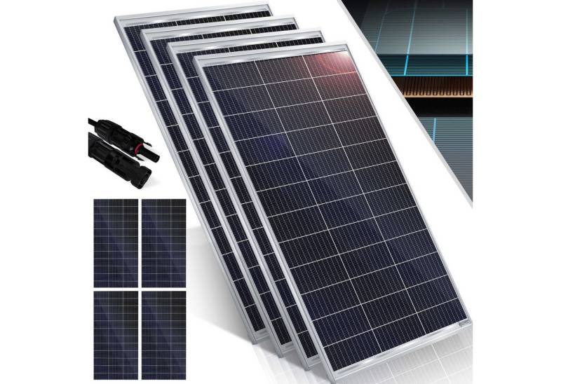 KESSER Solarmodul, (4-St), Solarpanel Monokristallin 18V Photovoltaik Solaranlage PV Anlage von KESSER